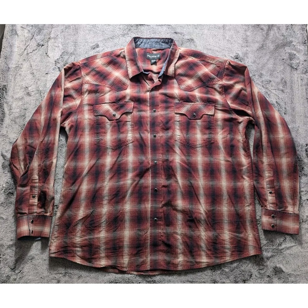 Pelham Long Sleeve Pearl Snap Western Shirt Men's Size 3X Plaid